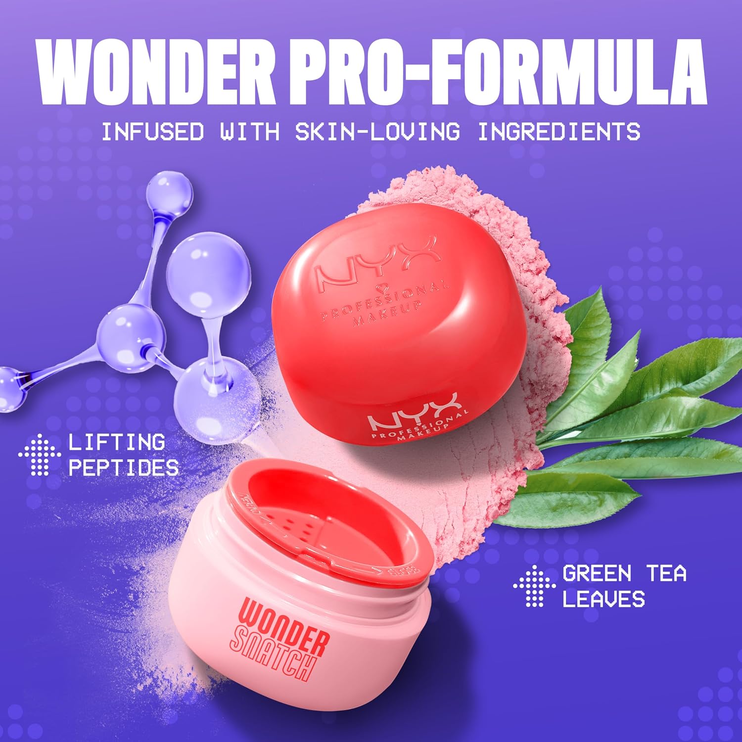 Detalle de NYX Professional Makeup Wonder Snatch Powder Polvere Libera Fissante Finish Glow a Lunga Tenuta Cheeky Cherry