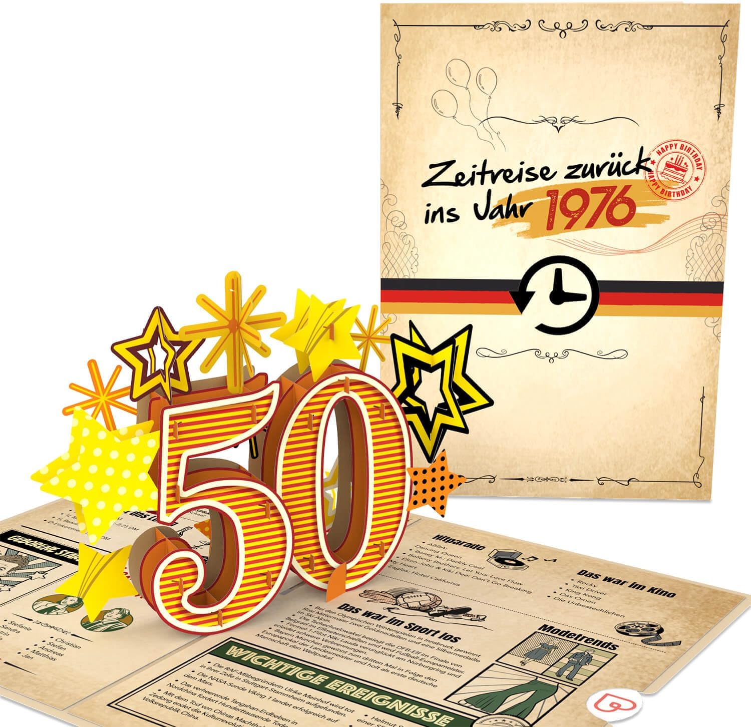 Thumbnail 6 de papercrush Pop-Up Karte „Zurück ins Jahr 1946“ – 3D Geburtstagskarte zum 80. für Frau & Mann