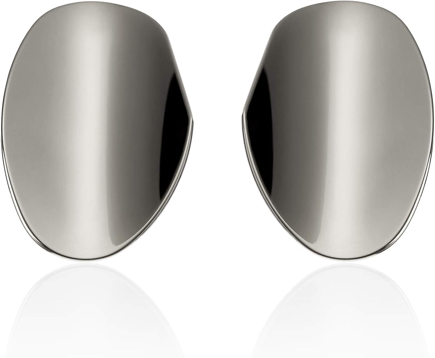 Detalle de Namana Orecchini effetto specchio da donna in acciaio lucido (40 mm), con confezione regalo