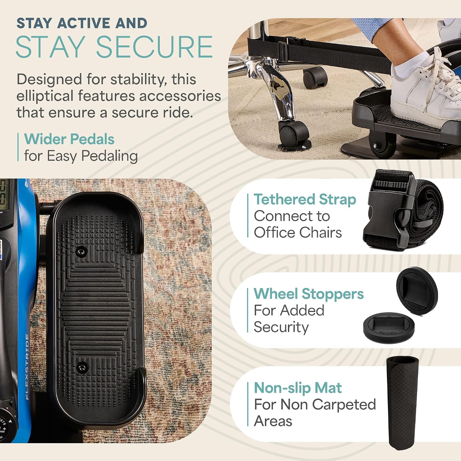Detalle 2 de Lifepro Under-Desk Elliptical, 8 Resistance Levels
