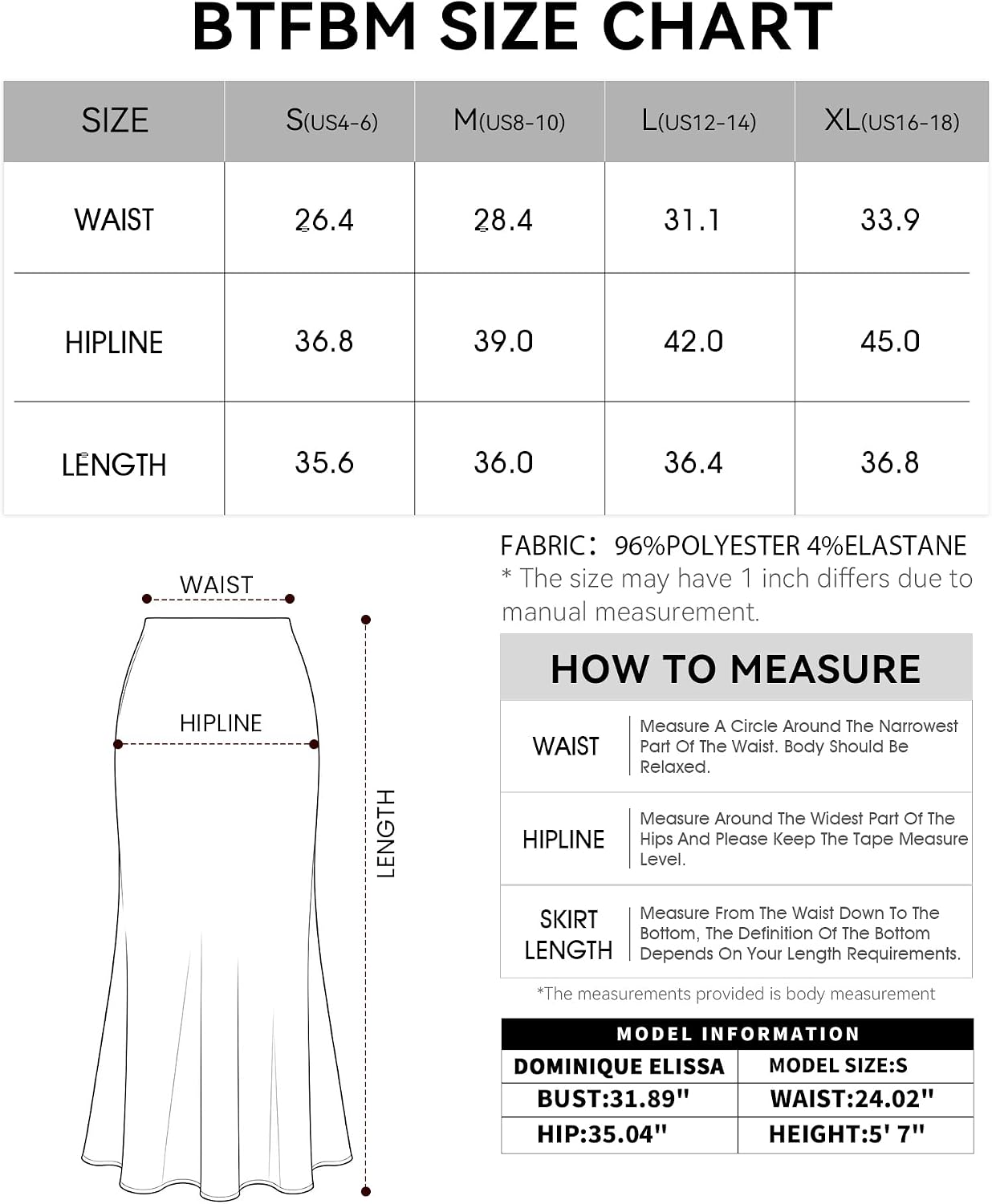 Detalle de BTFBM BT474 Women's High-Waisted Satin Mermaid Maxi Skirt