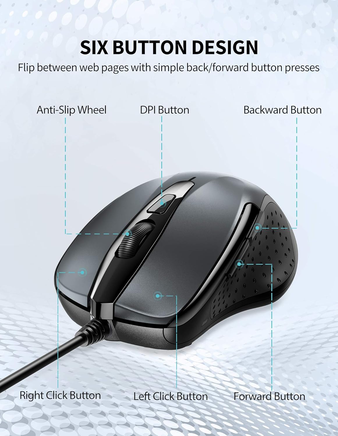 Thumbnail 6 de TECKNET USB Wired Mouse 6400 DPI