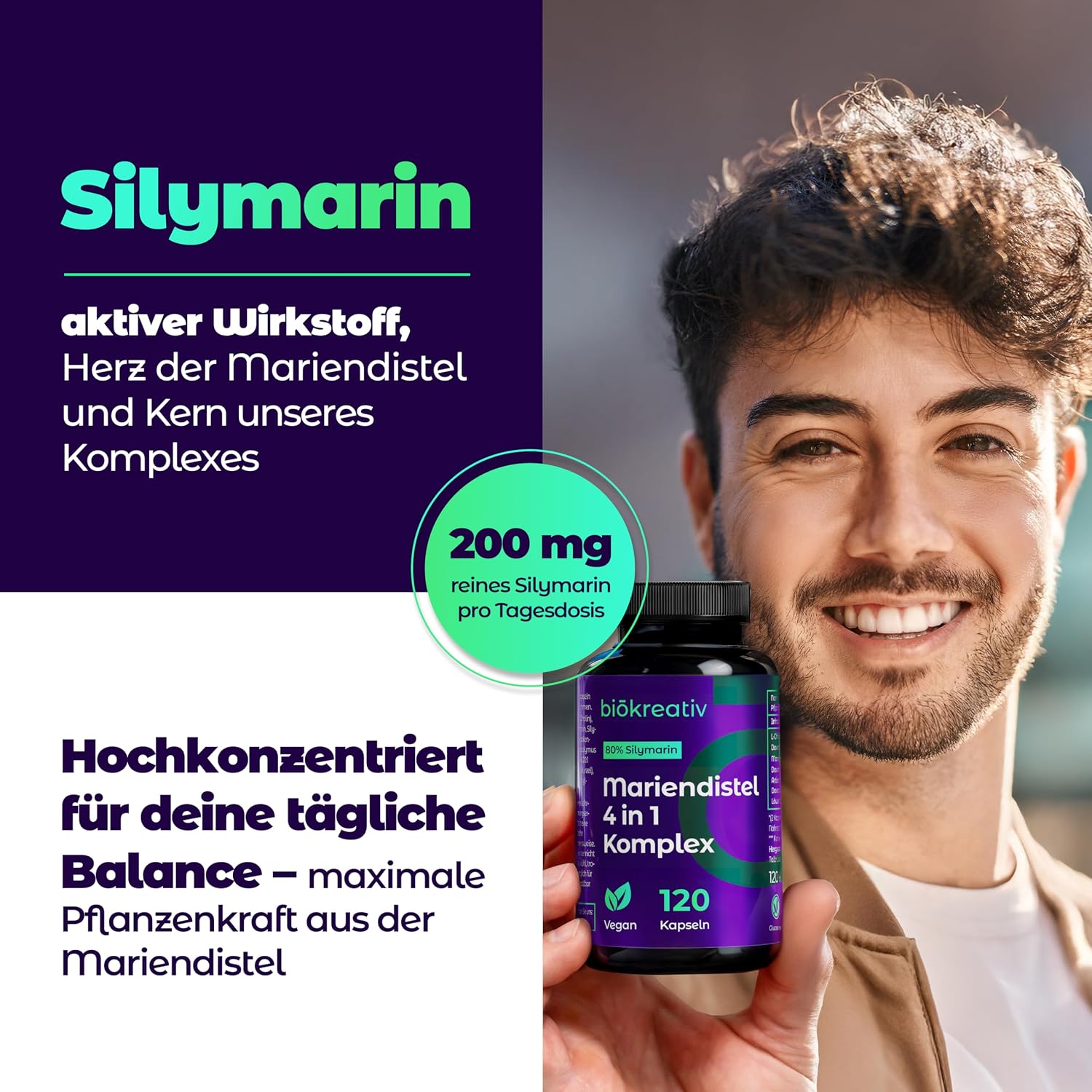 Detalle 1 de Biōkreativ Mariendistel Leberfunktion Komplex 120 Kapseln