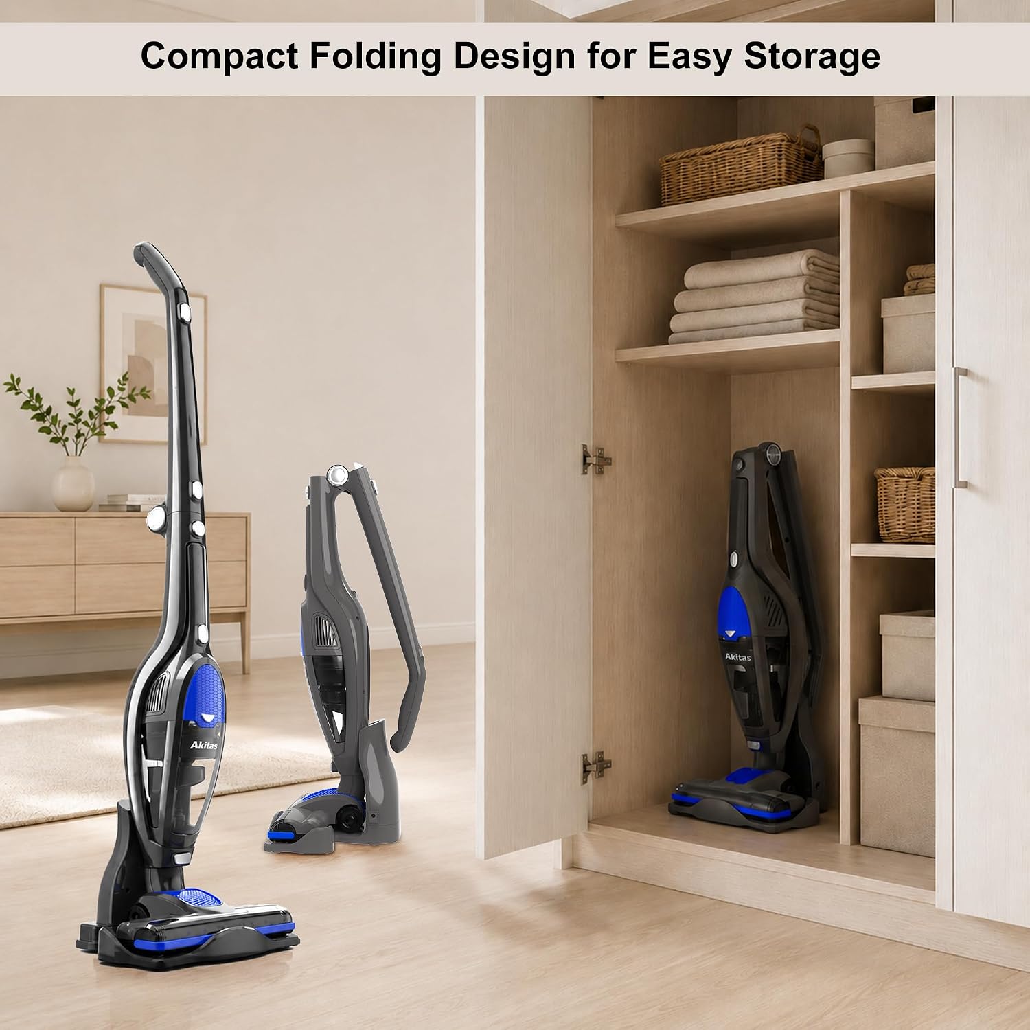 Thumbnail 4 de Akitas U10 Cordless Vacuum Cleaner — 2-in-1 Stick & Handheld with Auto-Charging Dock, 2.4kg, LED Turbo Brush