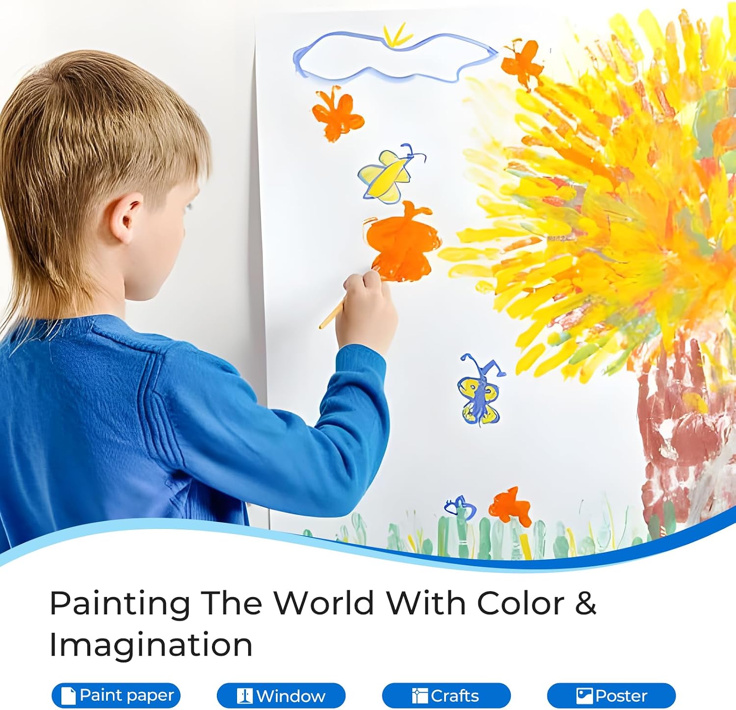 Detalle de Nicpro 8-Colour Washable Finger Paint Set for Kids (120 ml total, 8 bottles)