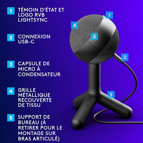 Thumbnail 4 de Logitech G Yeti Orb Microphone Gaming RVB à condensateur avec LIGHTSYNC