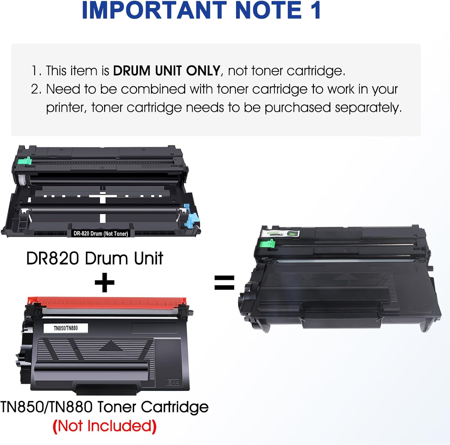 Thumbnail 1 de Toner Bank DR820 DR-820 Drum Unit, Black 2-Pack for Brother Printers