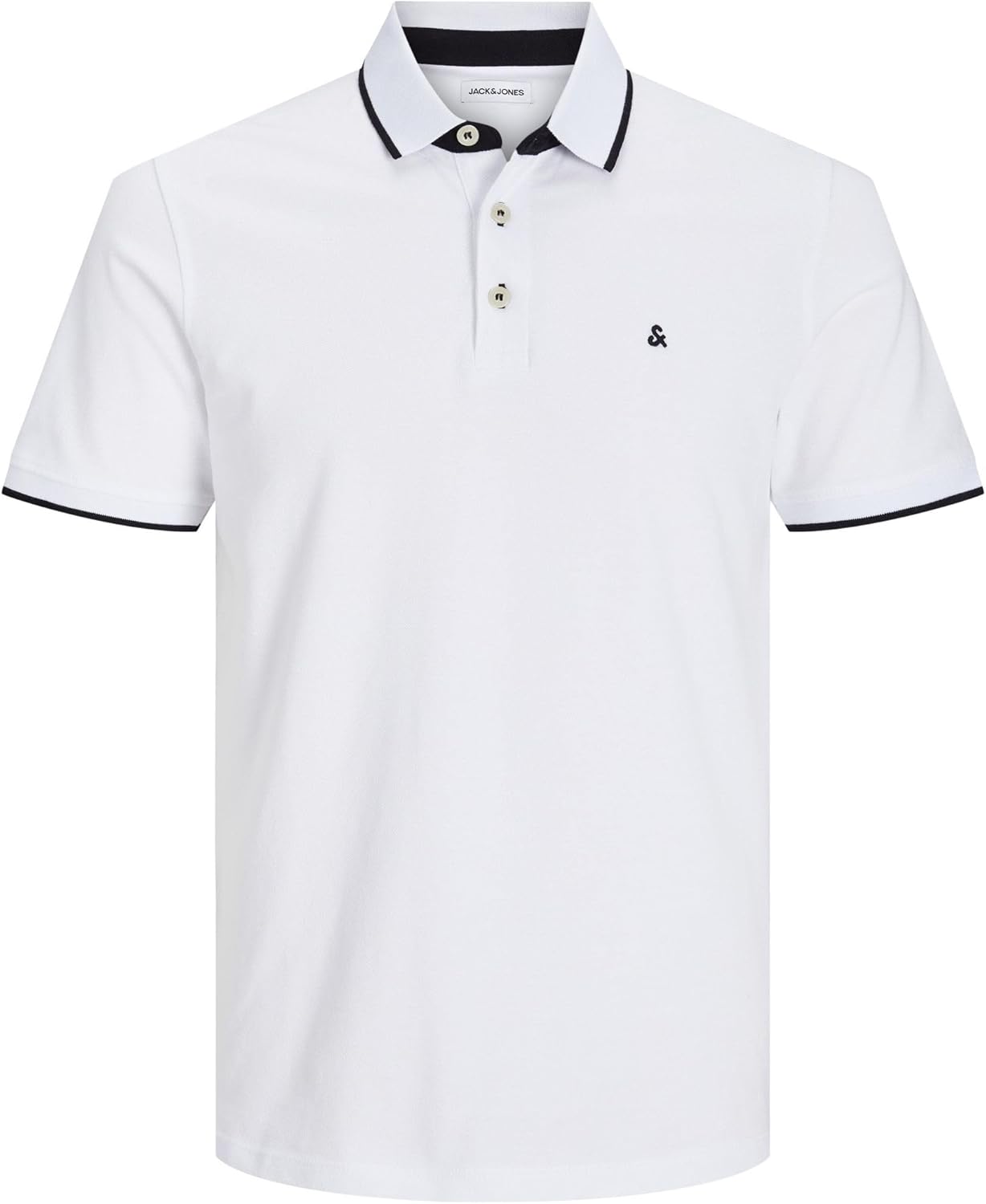 Detalle de JACK & JONES Jjepaulos Polo Slim Fit para hombre en blanco (White Detail)