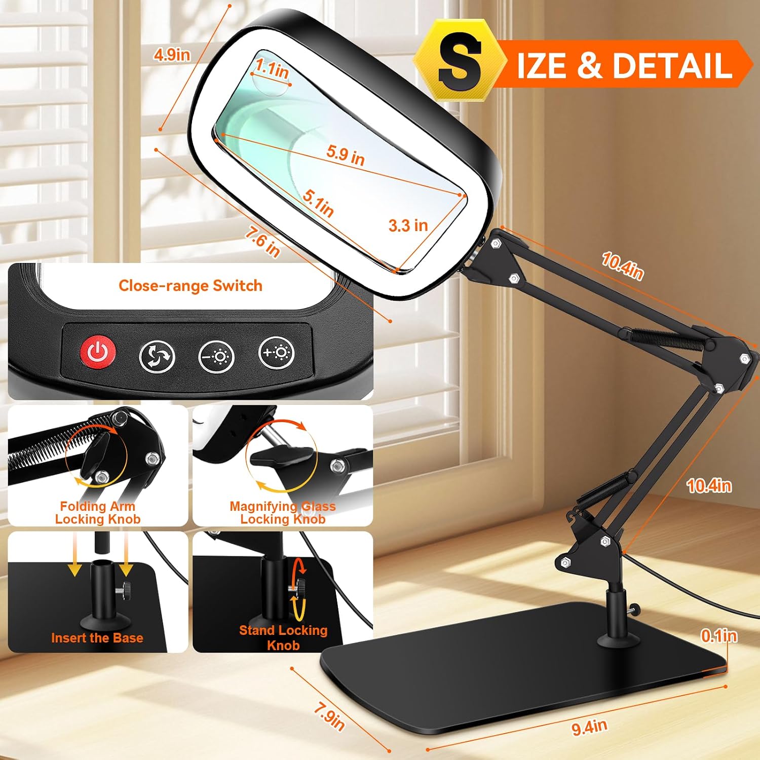 Thumbnail 6 de Lighted Magnifying Glass with Stand, 6-Inch