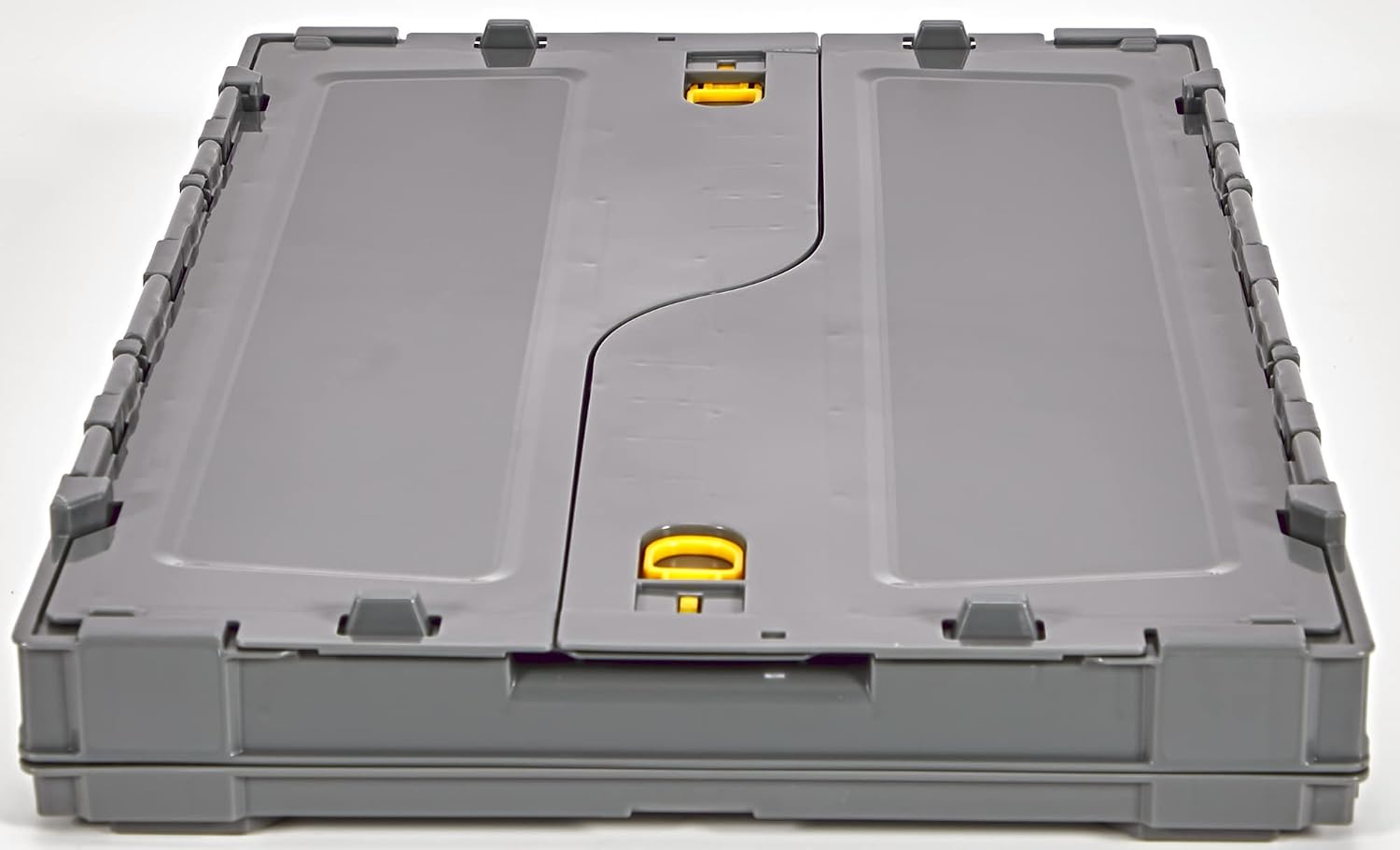 Detalle 1 de トラスコ中山 TRUSCO TR-C50B-A-DNB-GY ダンボー折りたたみコンテナ 50L ロックフタ付き・グレー