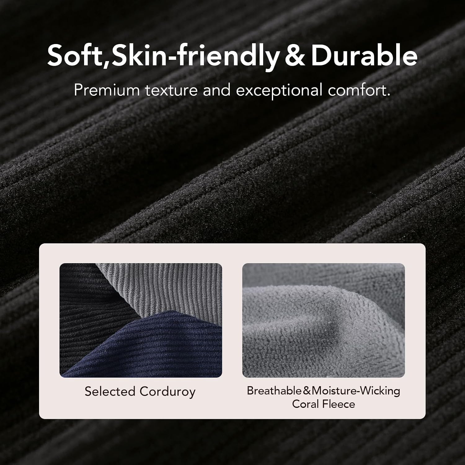 Detalle 2 de VeraCosy Cozy Slip-on Corduroy Slippers 80D Memory Foam