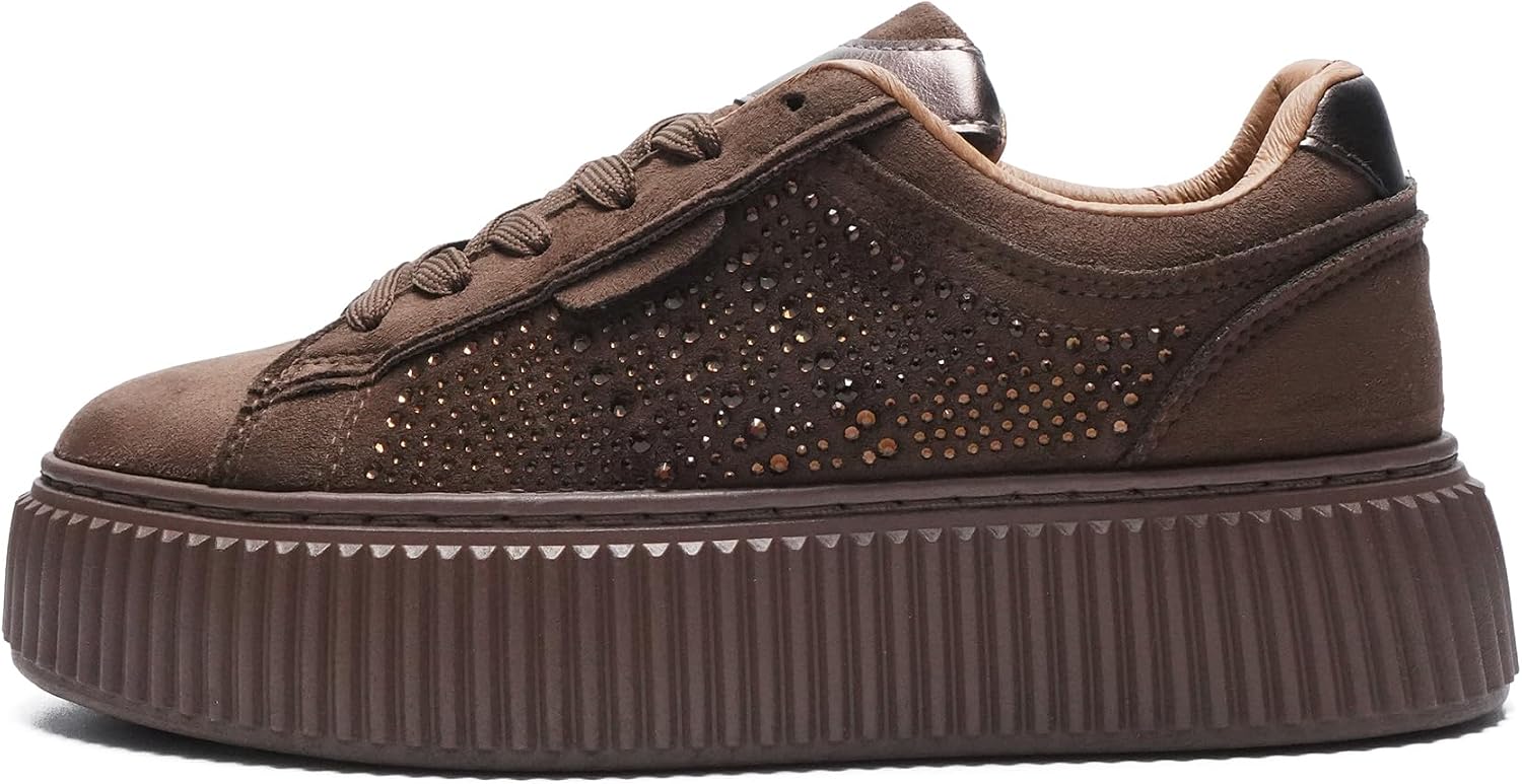 Thumbnail 3 de JOMIX plateausneakers voor dames met strass, pailletten en zool van 4 cm