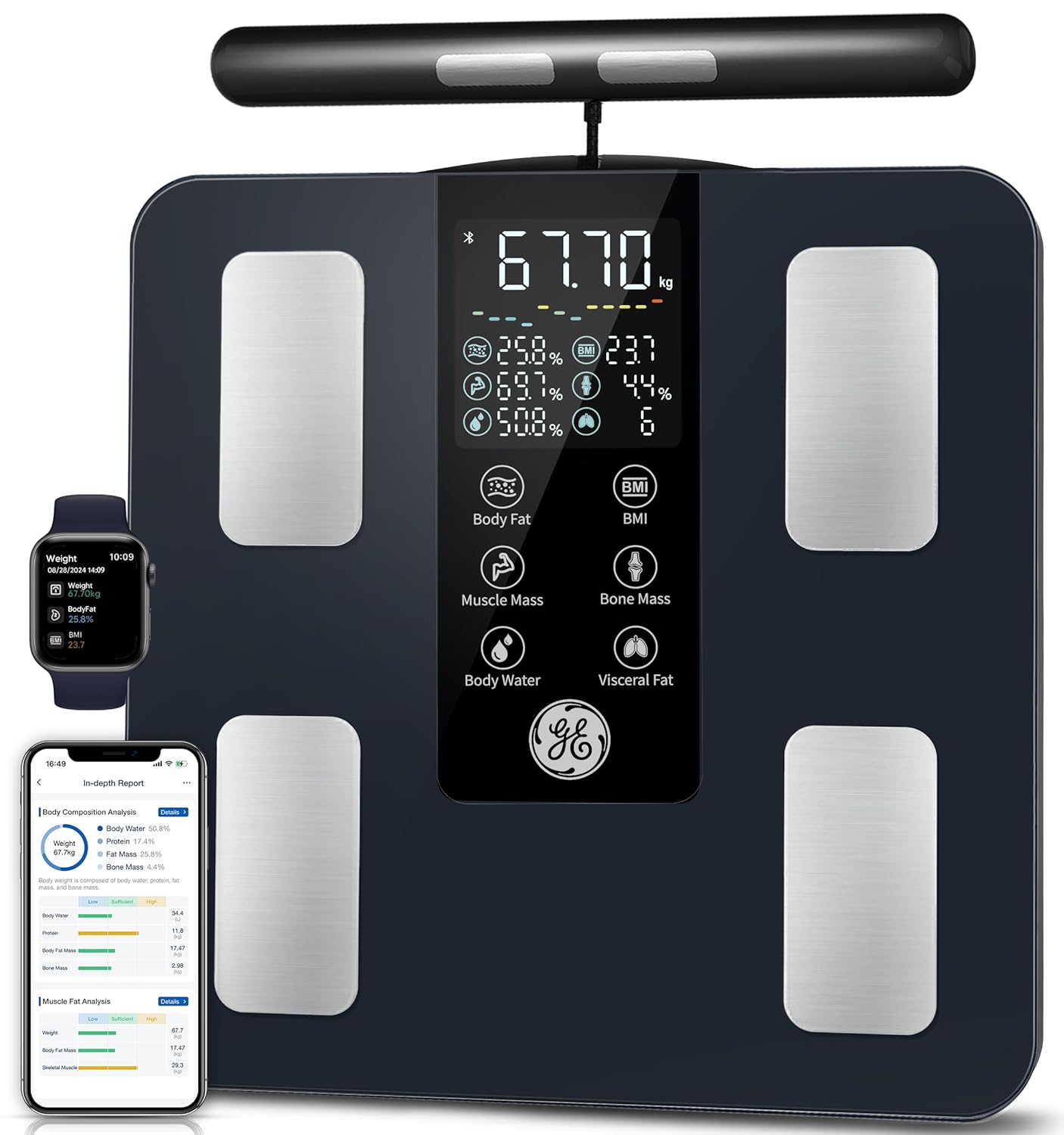 Detalle de GE 8‑Electrode Smart Bathroom Scale 180 kg