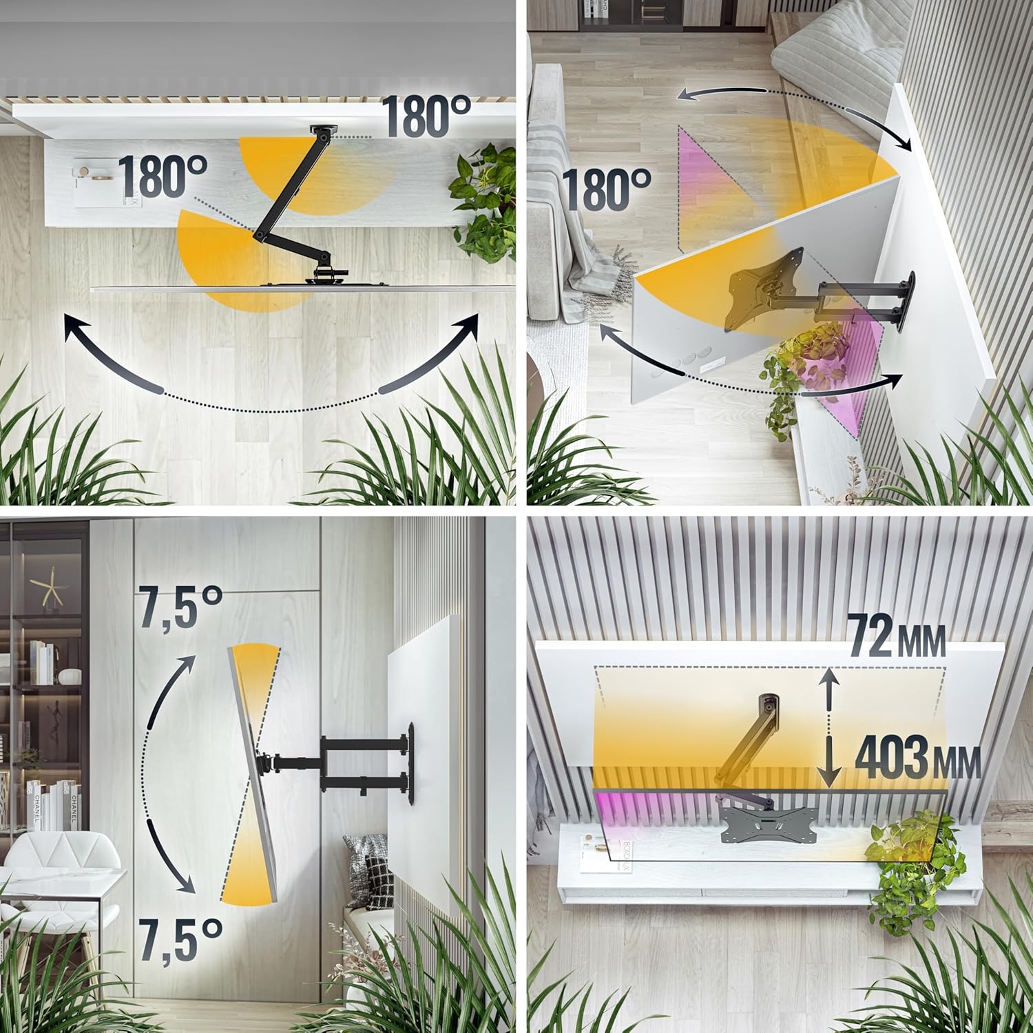 Thumbnail 2 de RICOO S7222 23-42" support mural orientable