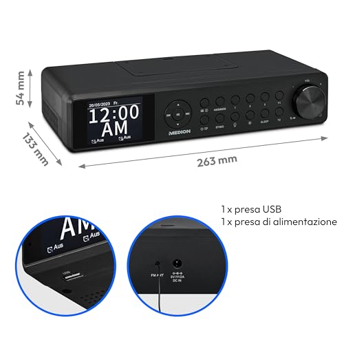 Thumbnail 5 de MEDION P66750, radio da cucina sottopensile DAB+ con Bluetooth e display TFT