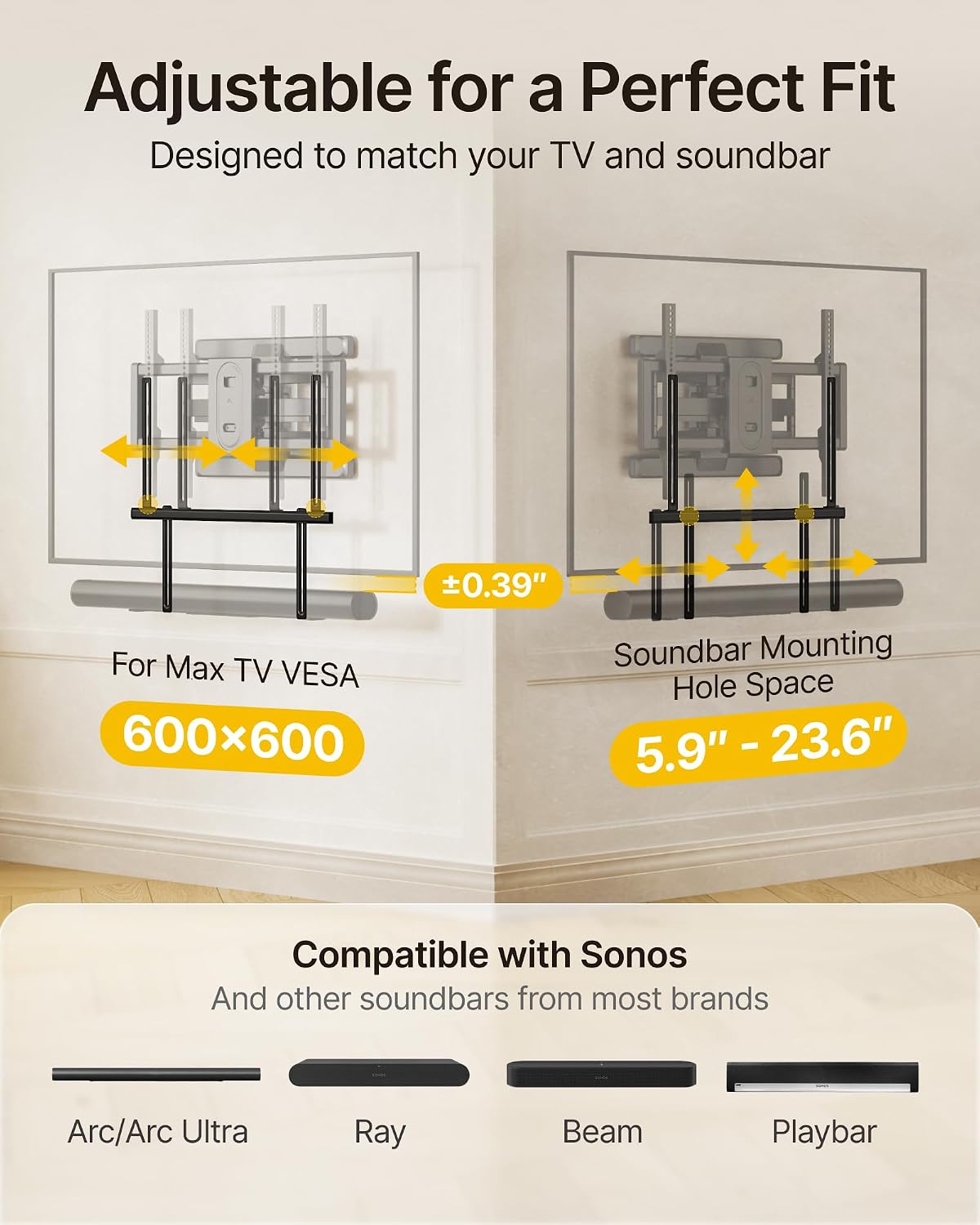 Detalle de monTEK Soundbar Mount 22 lbs