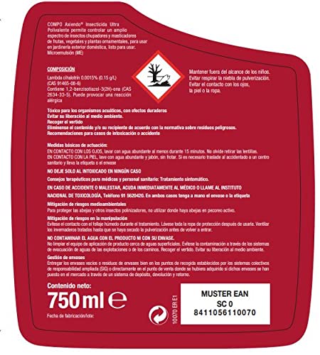 Detalle 2 de COMPO Axiendo Insecticida ultrapolivalente de 750 ml para plantas de interior y exterior