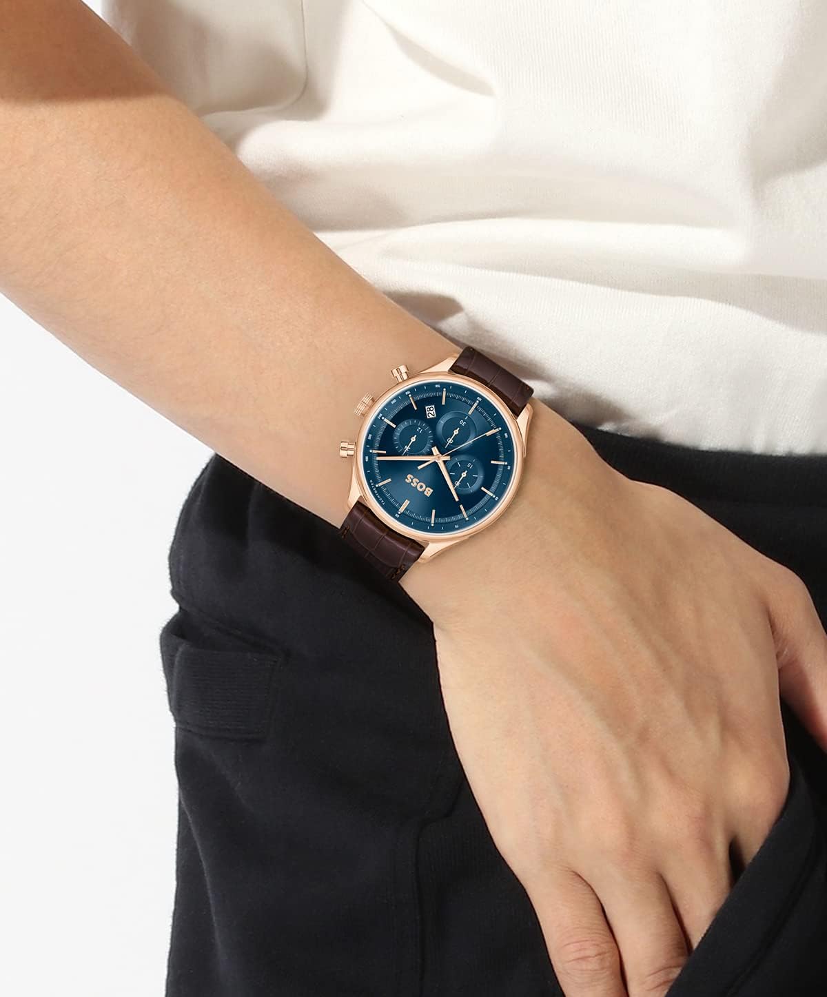 Thumbnail 3 de BOSS Orologio Cronografo al Quarzo Collezione Gregor da uomo – cinturino pelle marrone