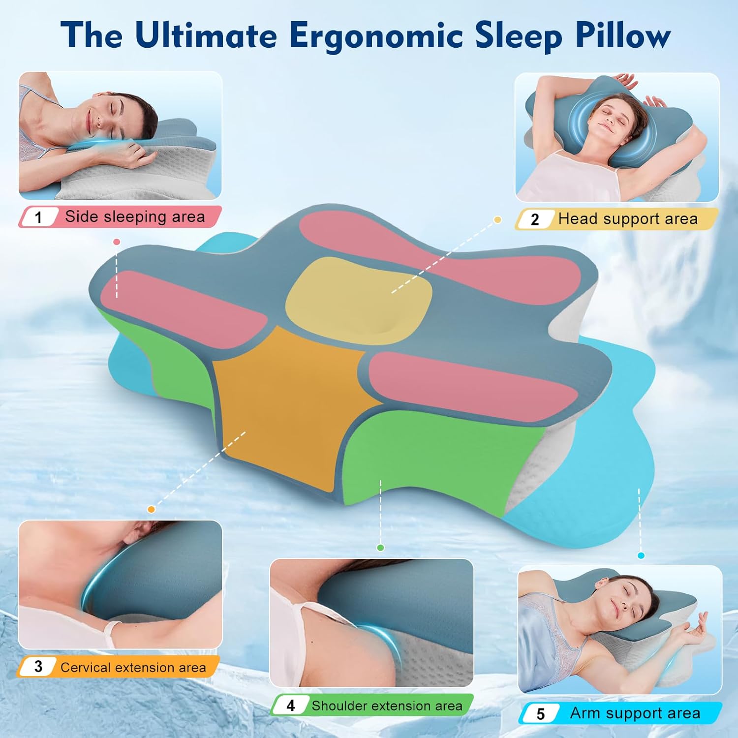 Thumbnail 5 de Hydomi Orthopedic Memory Foam Pillow 13cm