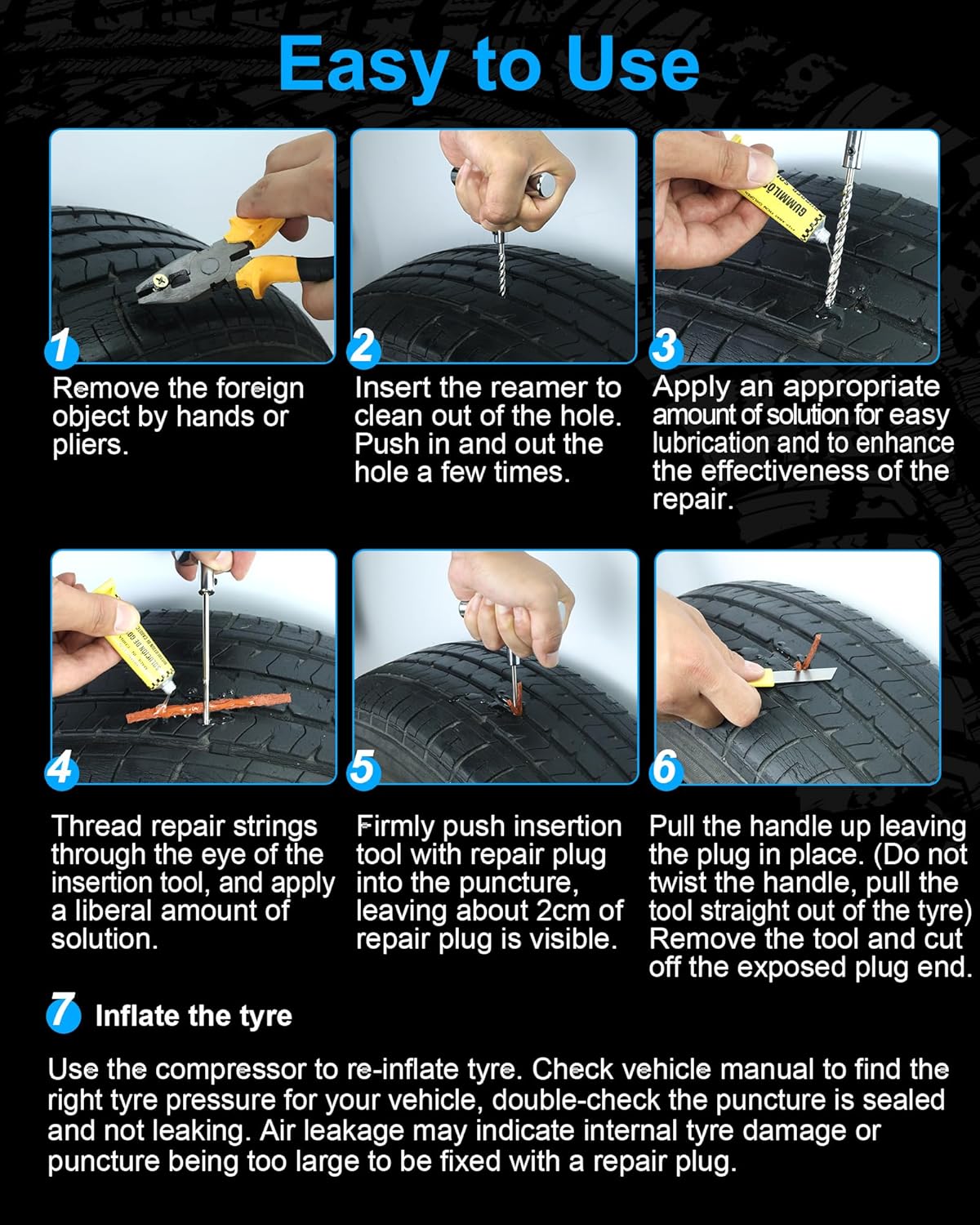 Detalle 2 de Beanewone Tyre Repair Kit for Heavy-Duty Vehicles