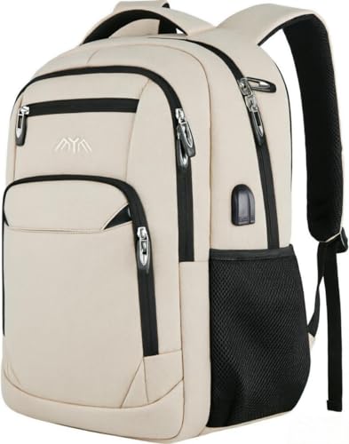 Detalle de YAMTION Backpack for Men: 35L Classic Laptop Daypack in Beige