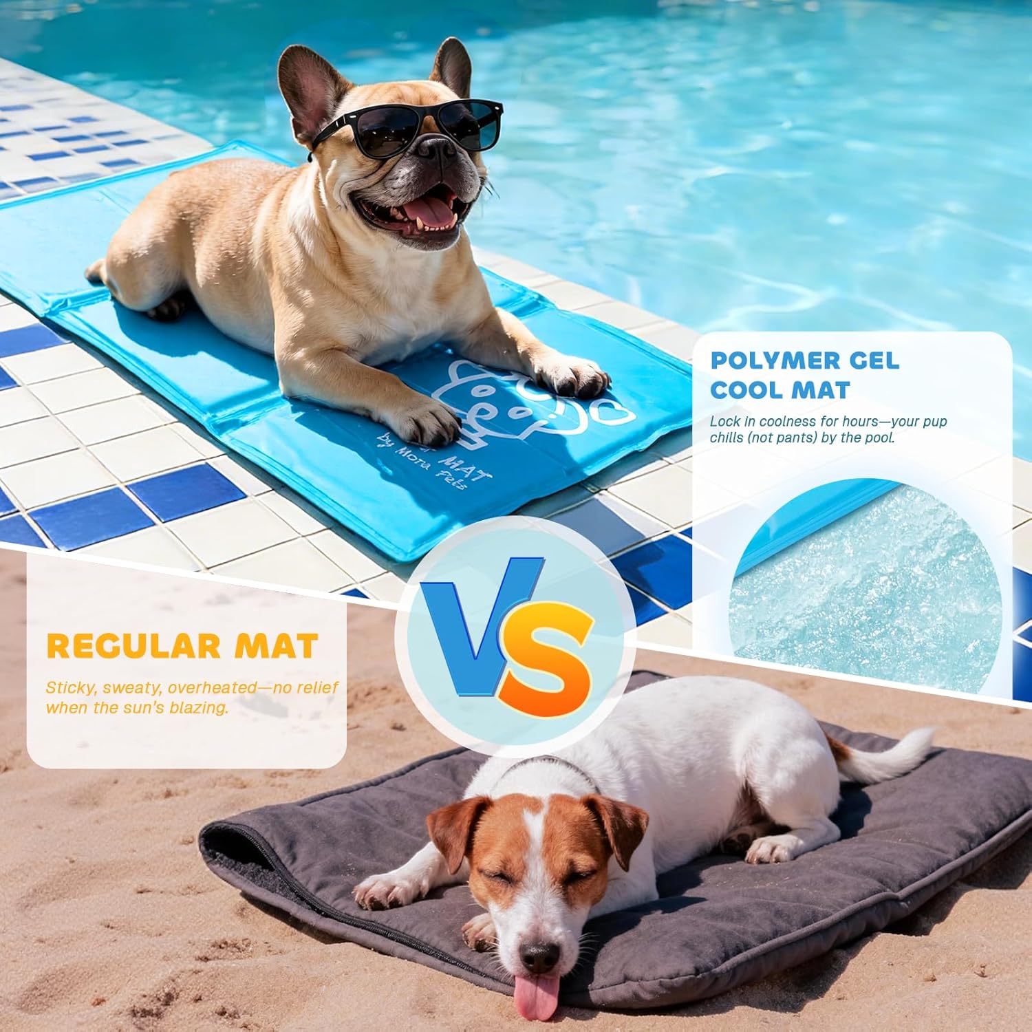 Detalle 2 de Pawtasy Dog Cooling Mat Medium – Thick Self-Cooling Pad for Dogs & Cats (50x69cm)