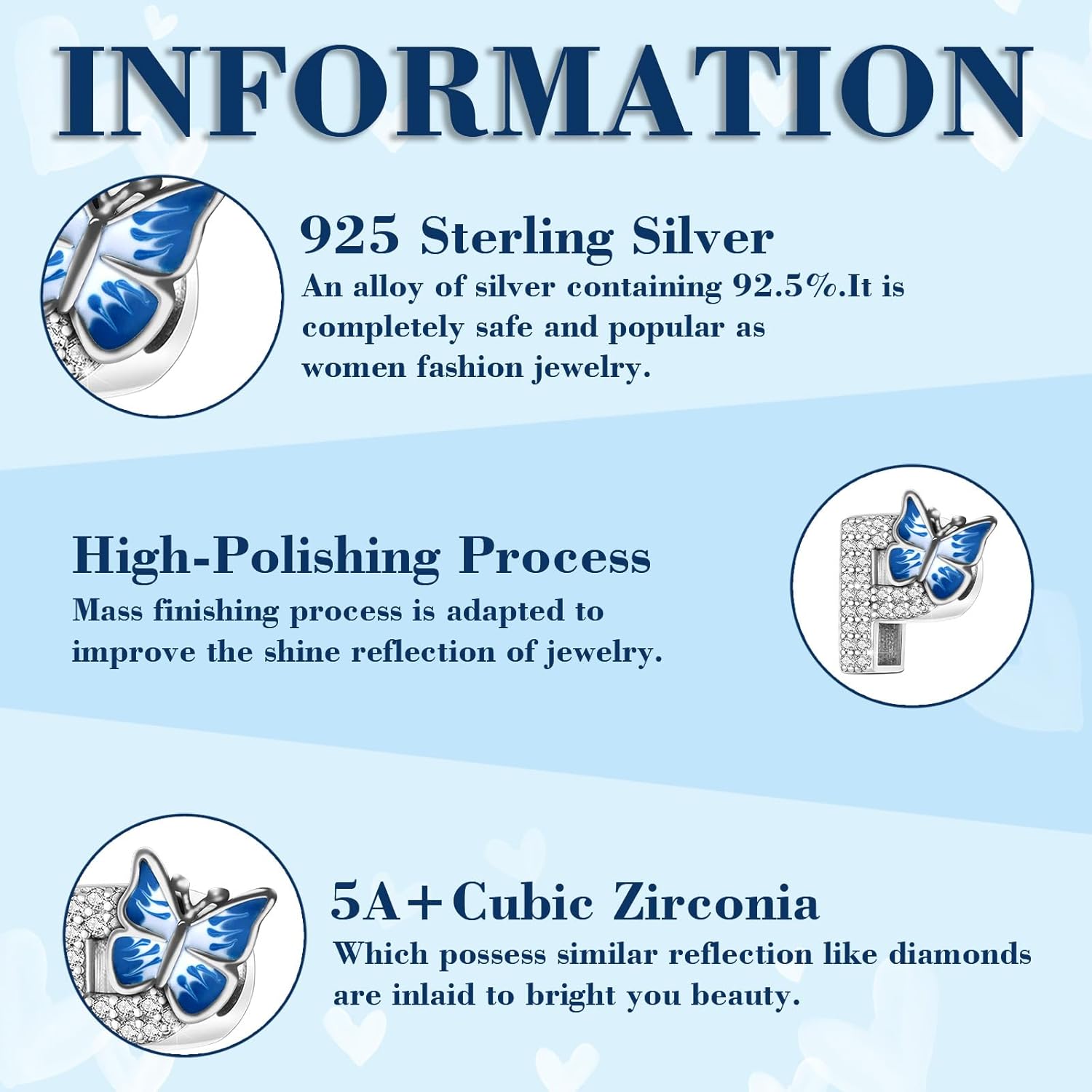 Thumbnail 3 de FLUFLO Charm Anhänger A –925 Sterling Silber, Zirkonia, A-Z, kompatibel mit Pandora-Armbändern