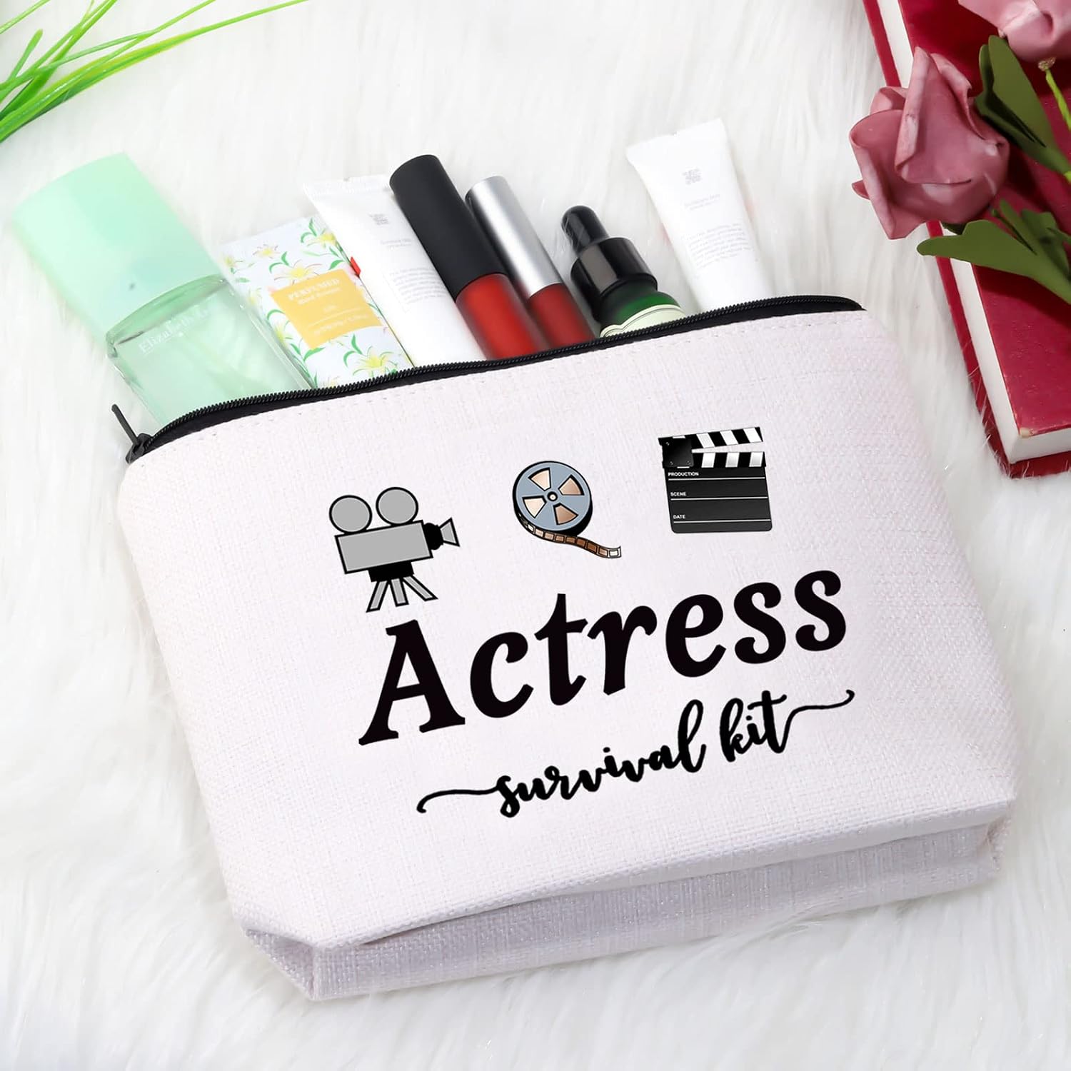 Thumbnail 3 de Actress Survival Kit Theatre Acting Gift Canvas Zip Pouch (EU) for Drama Students