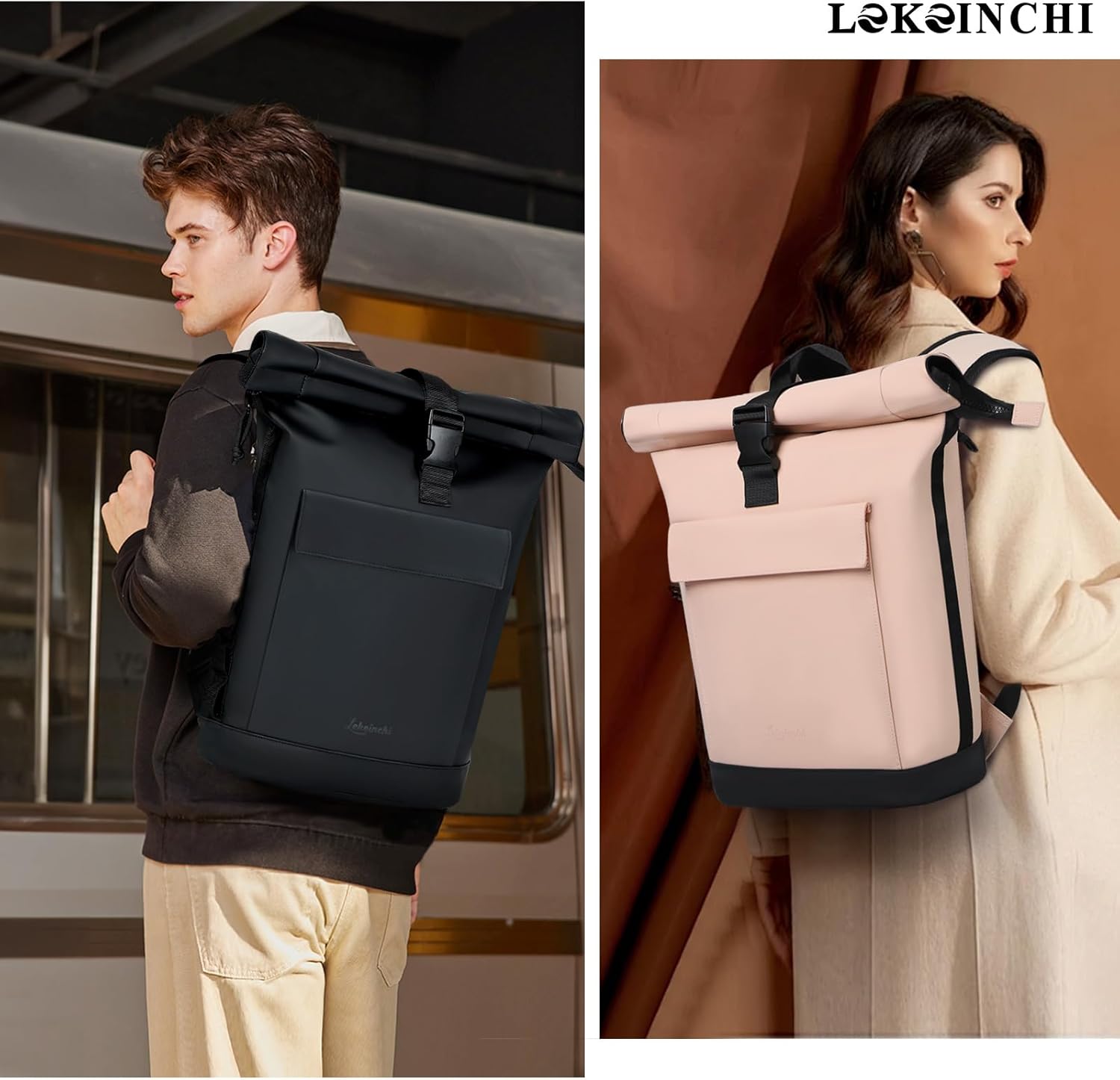 Thumbnail 6 de Lekeinchi rolltop laptop backpack 19 inch