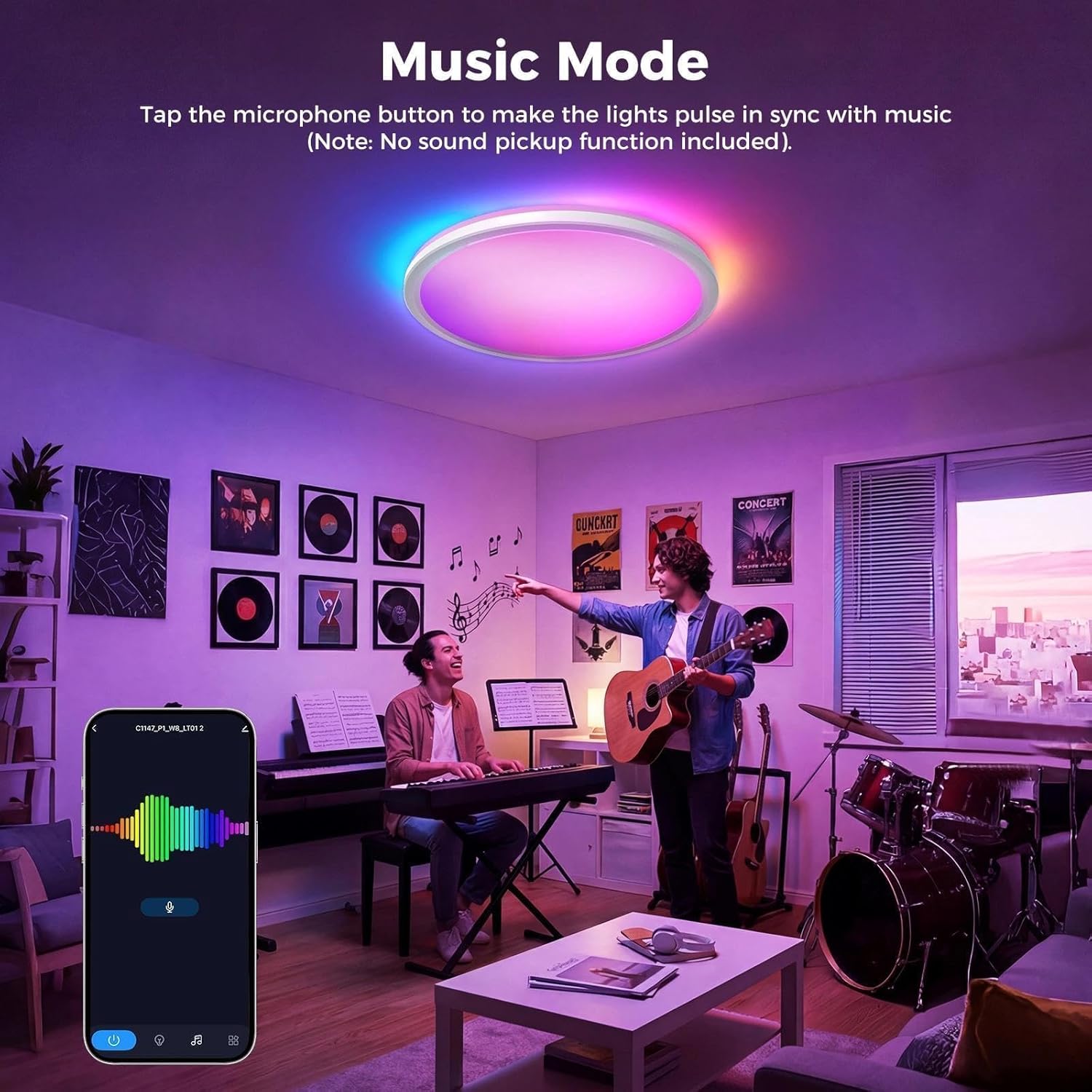 Thumbnail 4 de hepside Deckenlampe LED – 24W, RGB, dimmbar, mit Fernbedienung und App-Steuerung