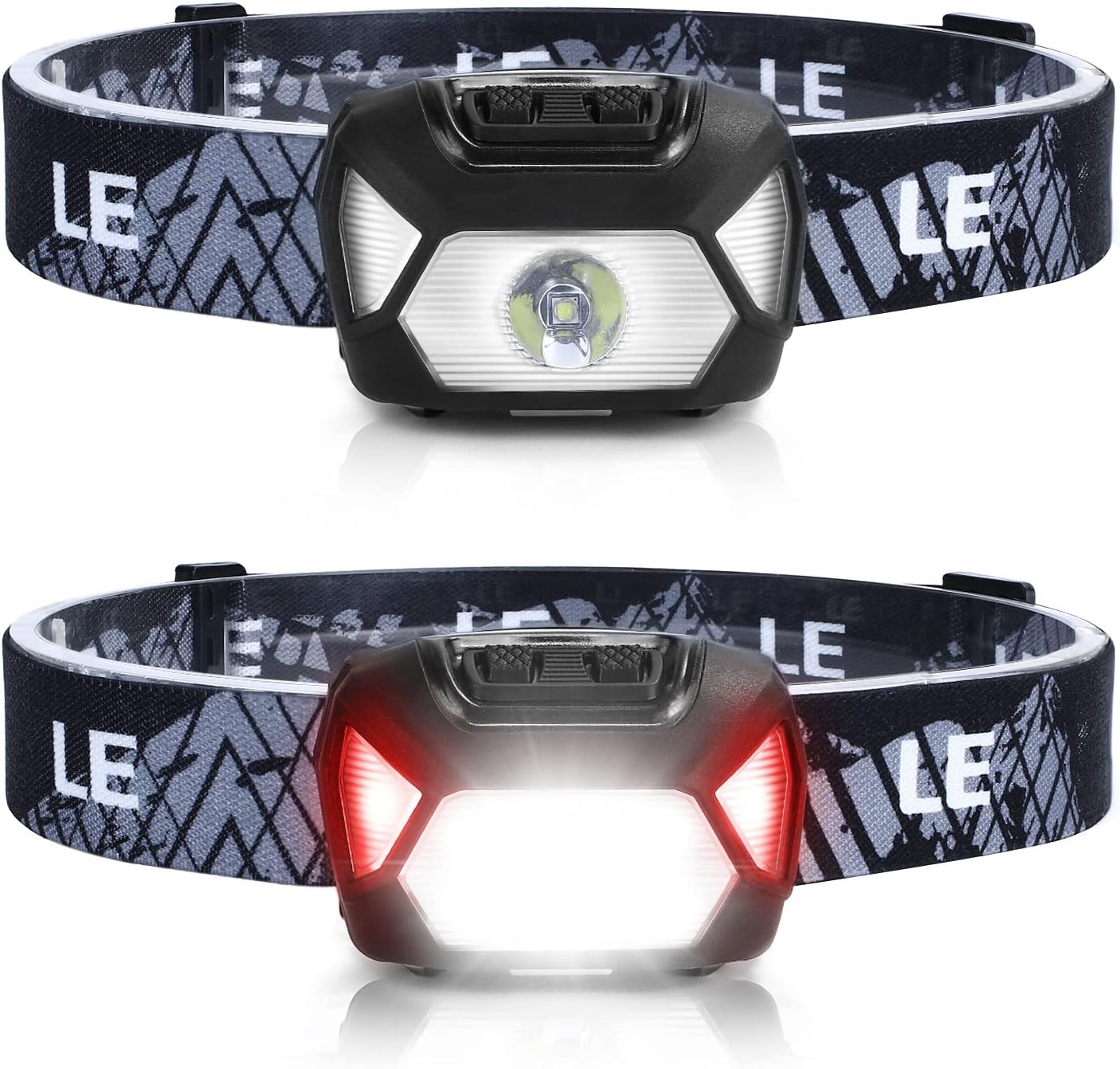Detalle de Lepro 320015-2 LED Headlamps, 2-Pack, 6 Modes and 45° Tilt