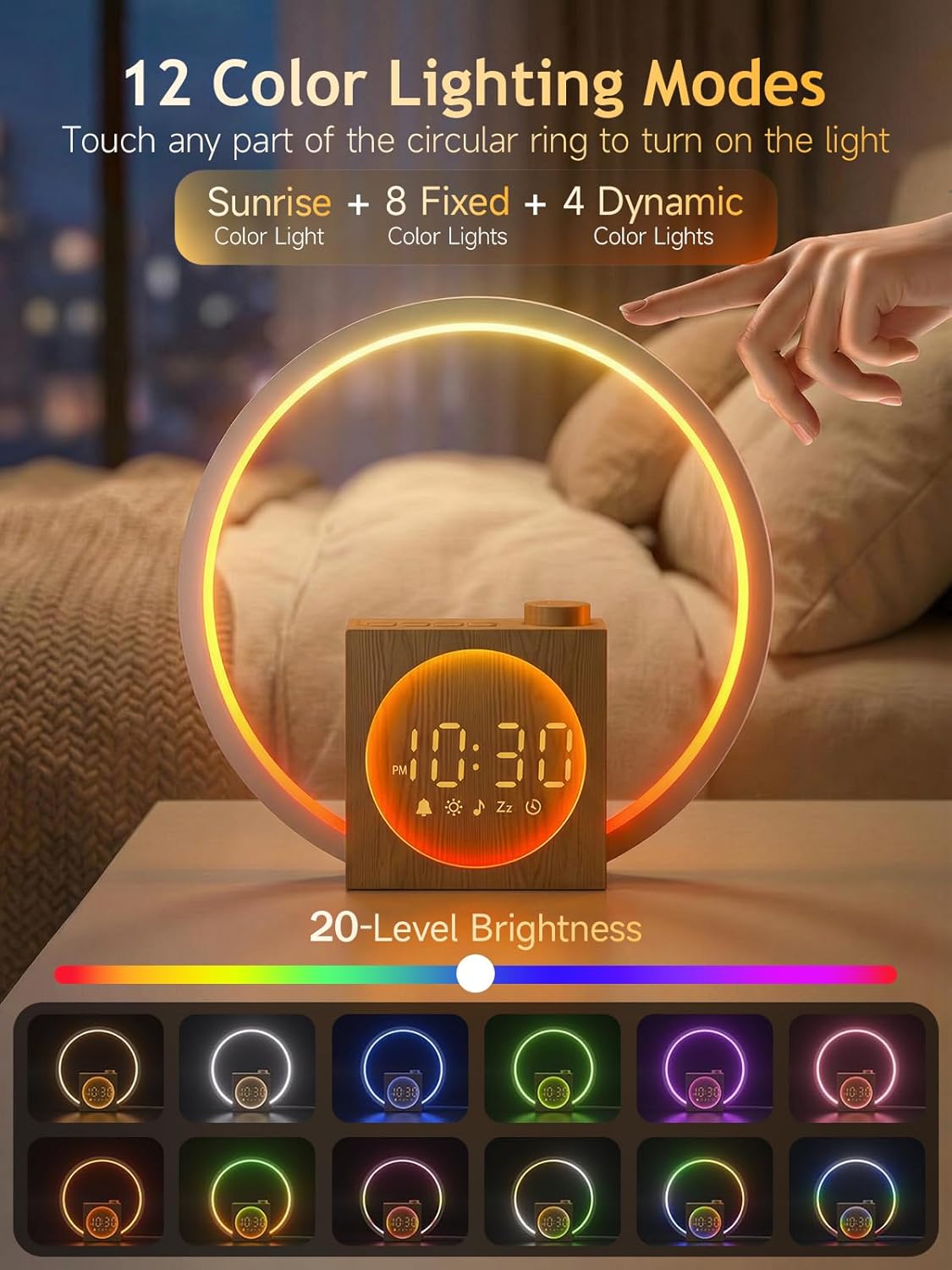 Thumbnail 4 de ARTINABS Éveil Lumière – Simulateur d'Aube et Crépuscule avec Anneau Tactile 360°
