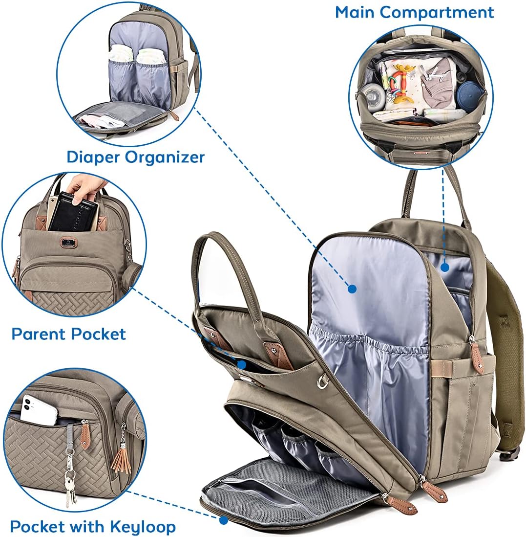 Thumbnail 2 de Dikaslon Sac à Langer à Dos grand format avec 18 poches et tapis à langer