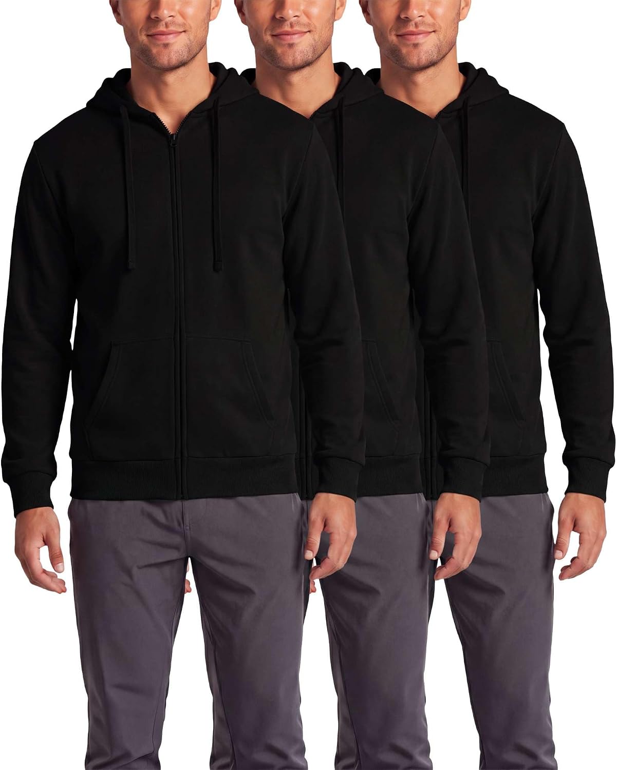 Detalle de Men's Full-Zip Hoodies in Brushed Fleece
