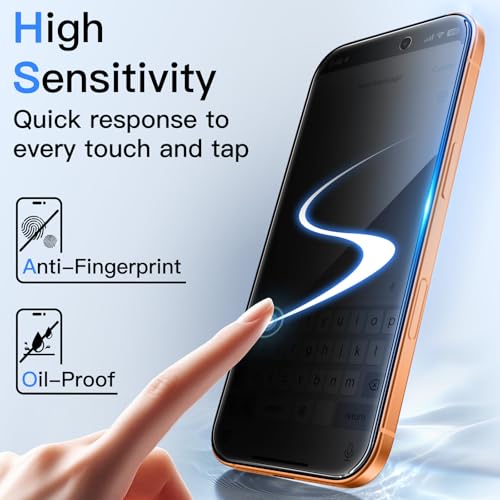 Detalle de JETech Pellicola Protettiva Privacy per iPhone 17 Pro Max, 2 Pezzi
