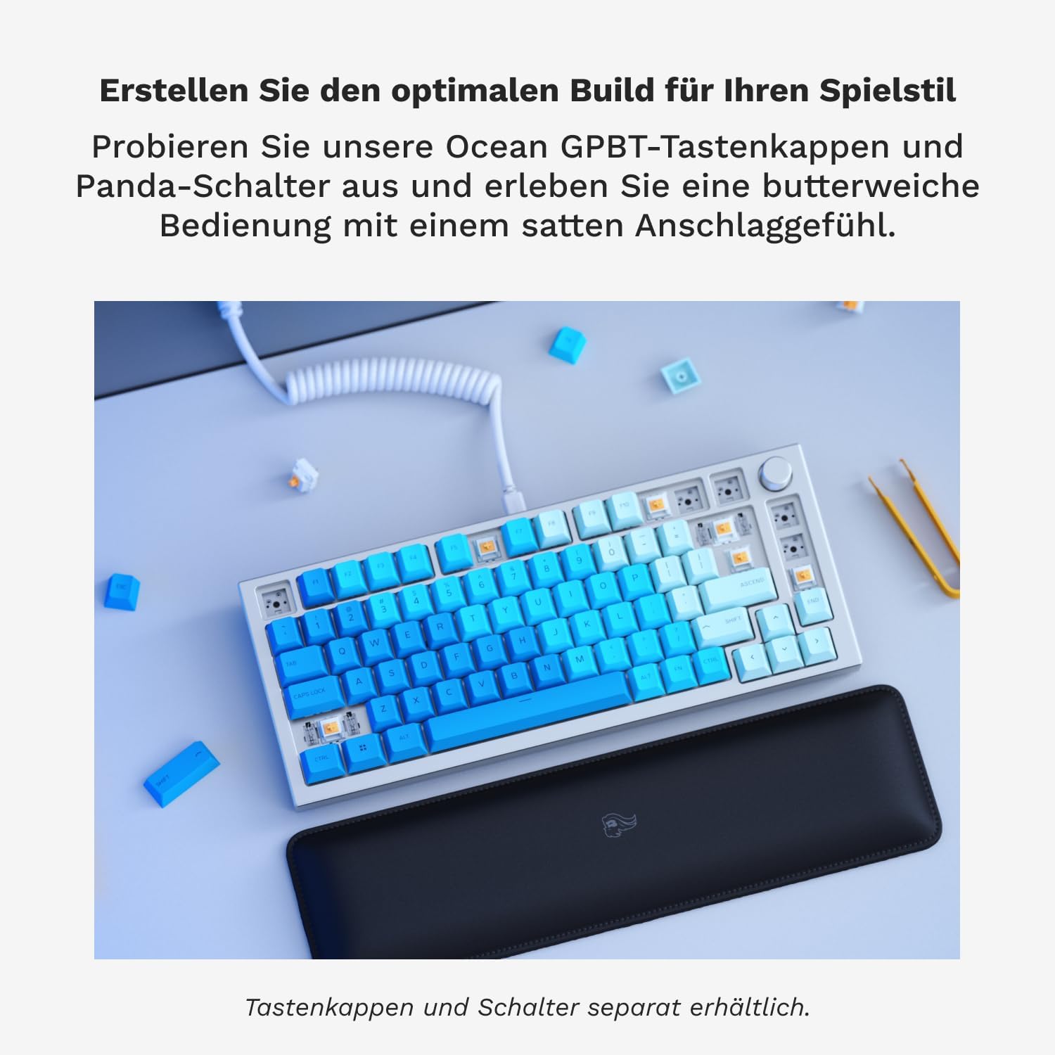 Detalle de GLORIOUS GMMK PRO 75% Barebones Frame – Modulares mechanisches Gaming-Keyboard (ANSI) aus Aluminium