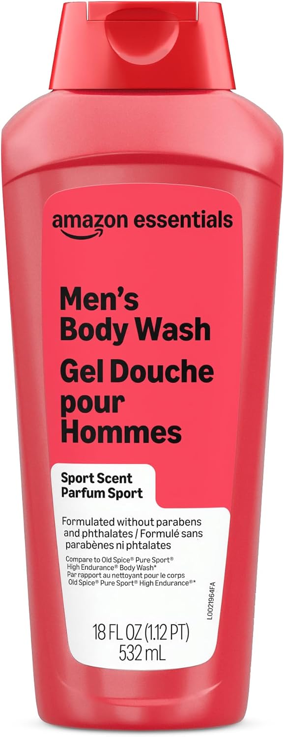 Detalle de Amazon Basics Men's Body Wash, Sport Scent, 18 Fl oz