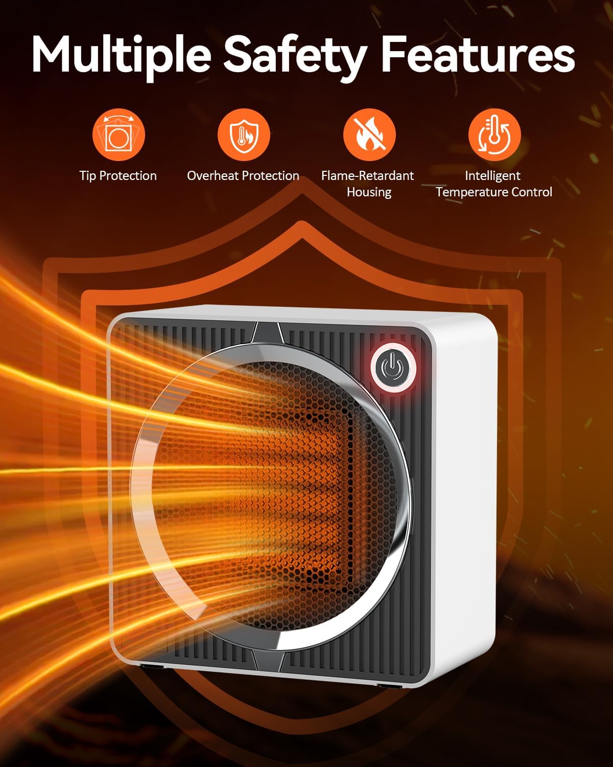 Thumbnail 2 de Portable Electric Space Heater – compact indoor heating for bedrooms, offices and living rooms