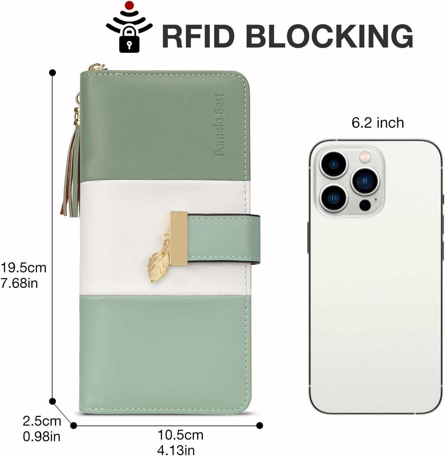 Thumbnail 5 de Pomelo Best RFID Womens Wallet – Large Capacity with 12 Card Slots and Phone Fit
