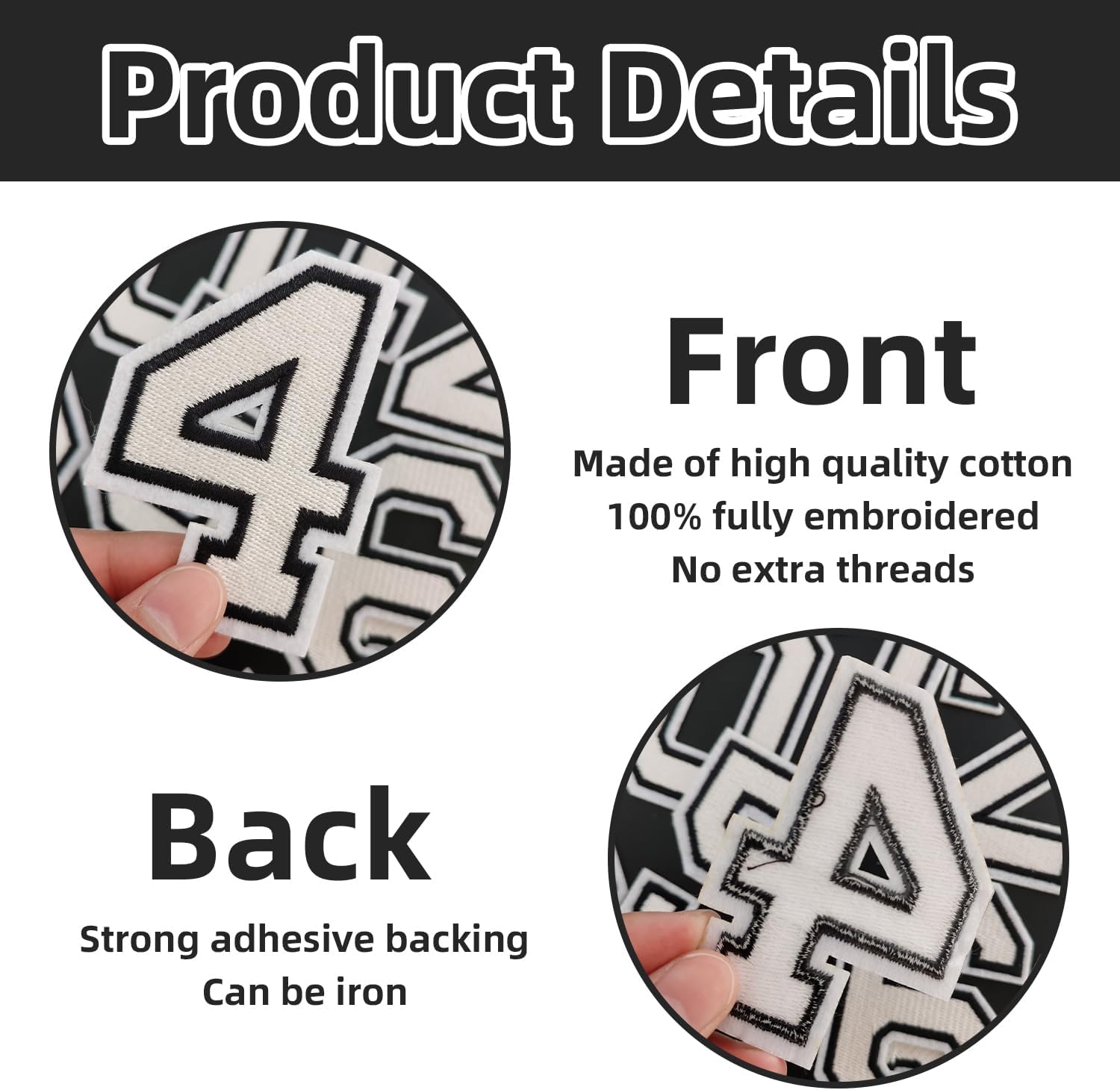 Detalle de AXEN Iron-On Number Patches, 3.1-Inch