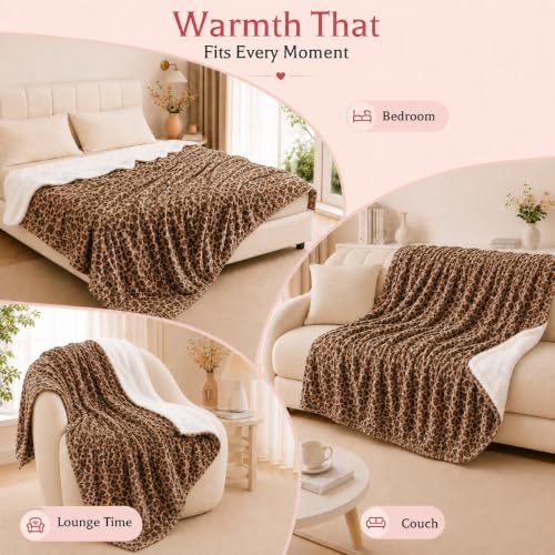 Detalle de Arrylins Heated Electric Blanket Throw, 120 x 160 cm, Flannel and Sherpa