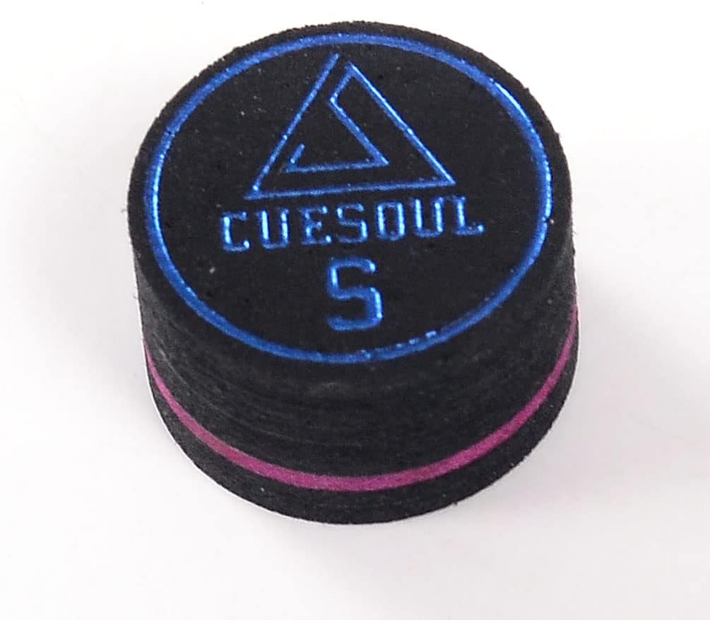 Detalle de CUESOUL set da 6 punte in pelle di maiale (9 strati) da 14 mm per stecca da biliardo