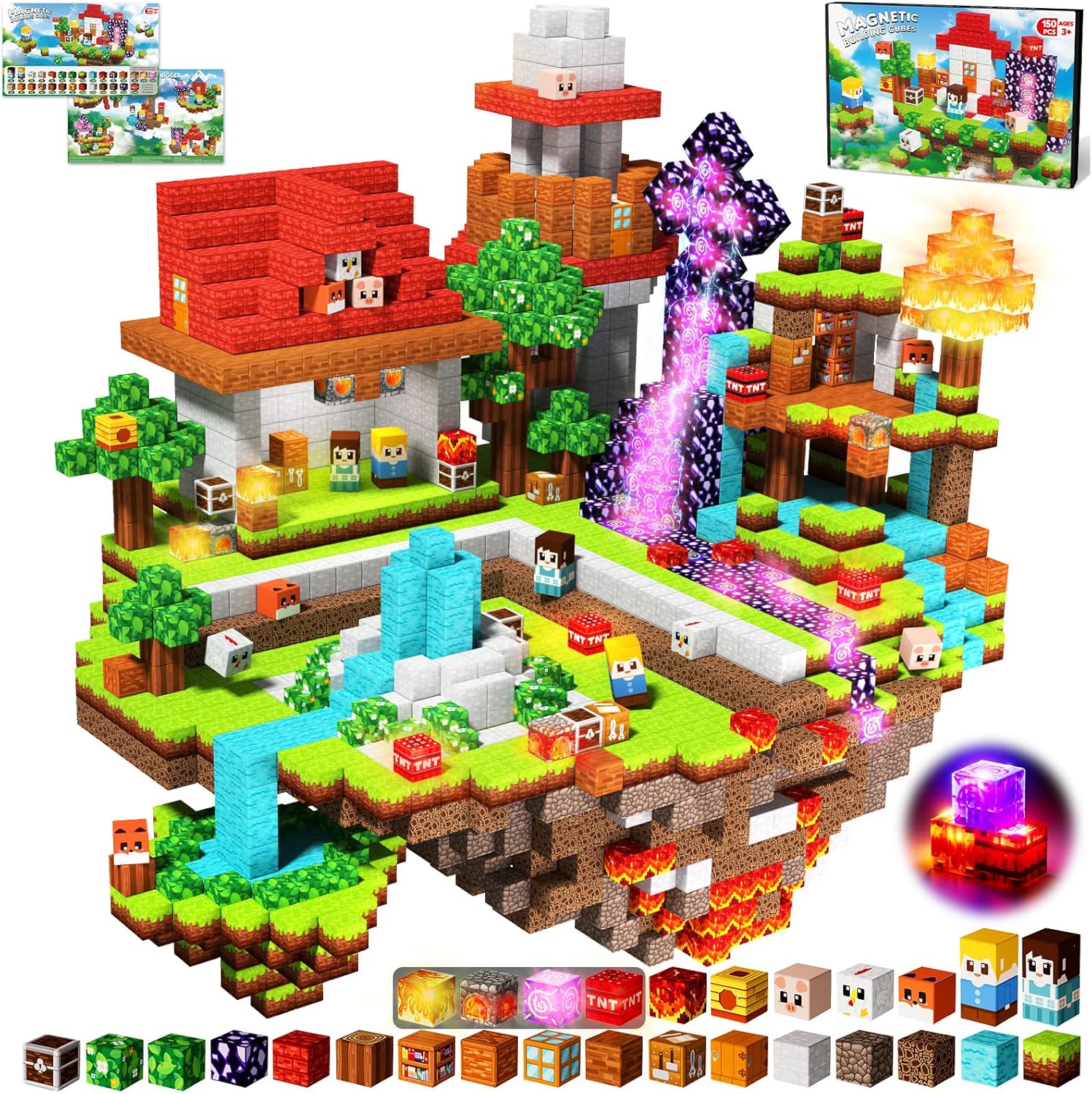 Detalle de Magneverse Magnetic Blocks 150-piece set for kids 🧩
