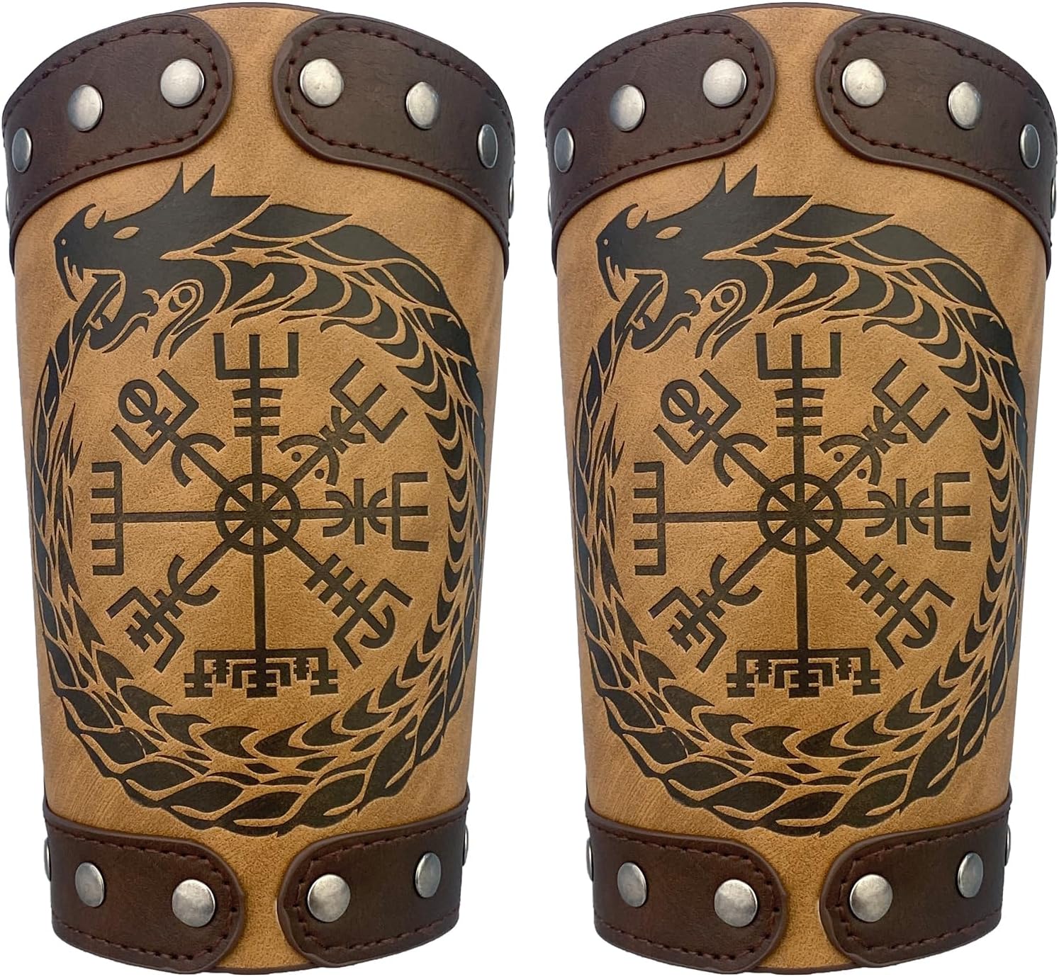 Detalle de HiiFeuer Embossed Jormungandr Leather Arm Armor