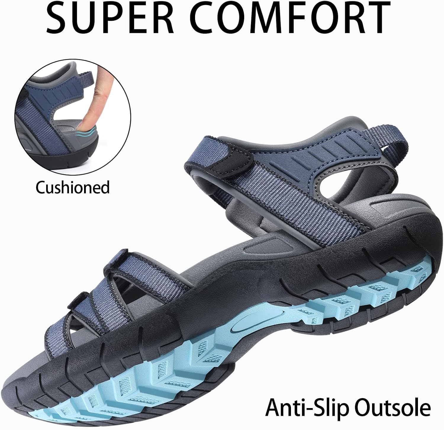 Detalle de shevalues Hiking Sandals for Women with Adjustable Straps and Arch Support