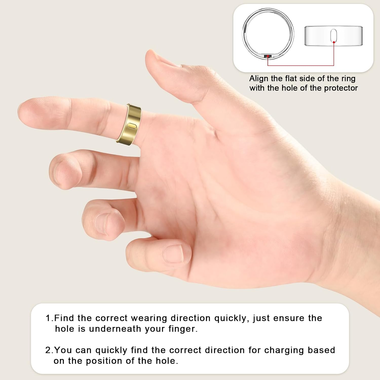Detalle de 3 Pack TPU Ring Covers for Oura Gen 4/Gen 3 Horizons / Heritage / Ultrahuman Ring – Clear (Size 11)