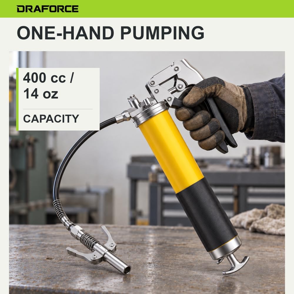 Detalle de Draforce HYQ400 Manual Grease Gun Kit, 8000 PSI, 400cc / 14 oz