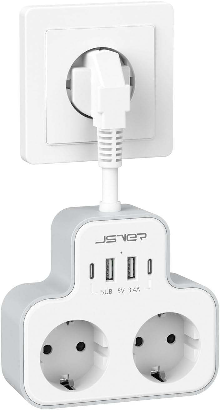 Detalle de Multipresa JSVER 6 in 1 con USB C 3680 W