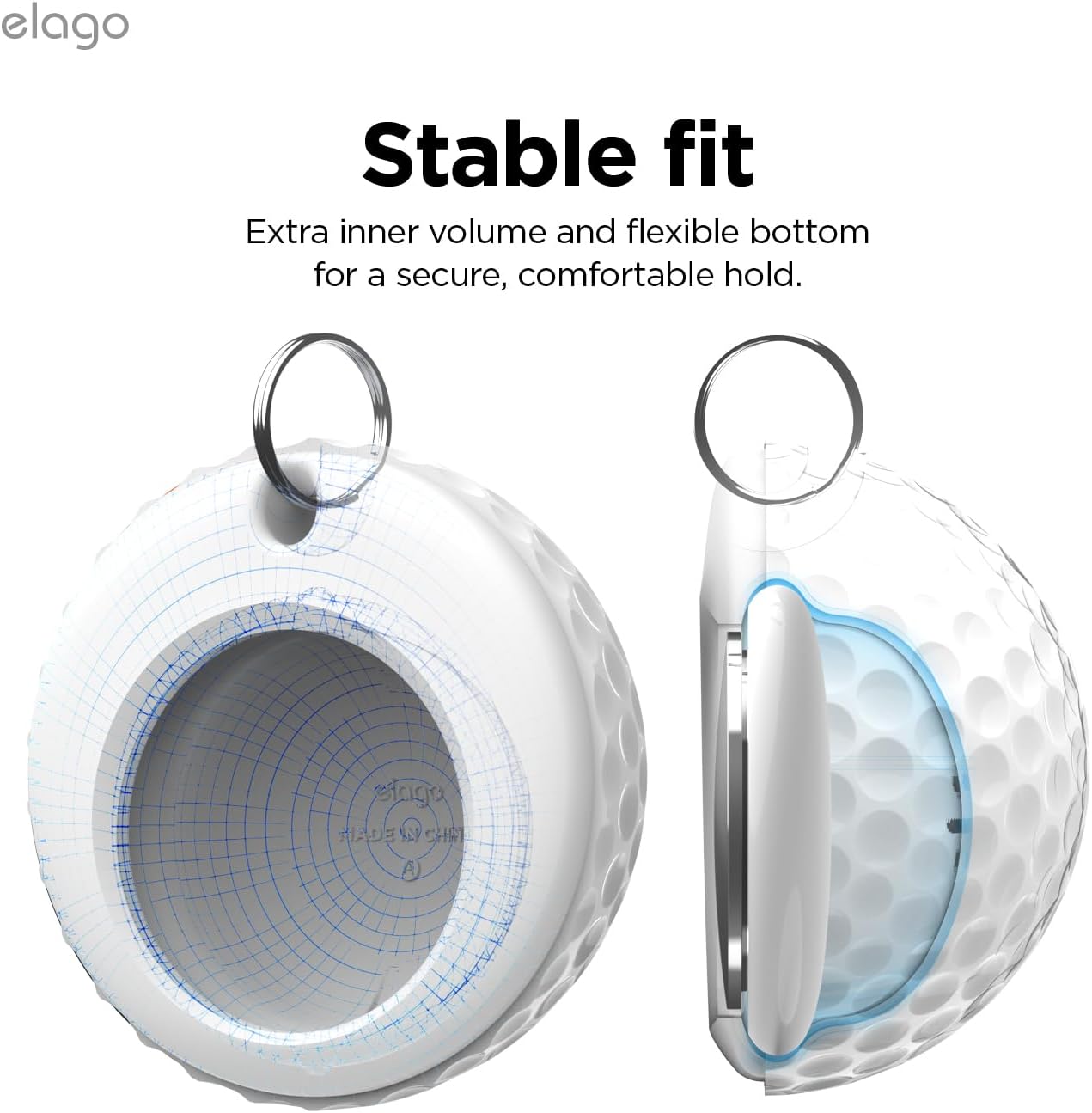 Detalle 2 de elago Coque Série Ball pour Apple AirTag (compatible AirTag 2e & 1re génération) – étui silicone forme ballon