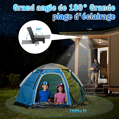 Detalle de KagoLing Lampe Solaire Extérieure – 202 LED, Détecteur Mouvement, Télécommande, panneau séparé 5m